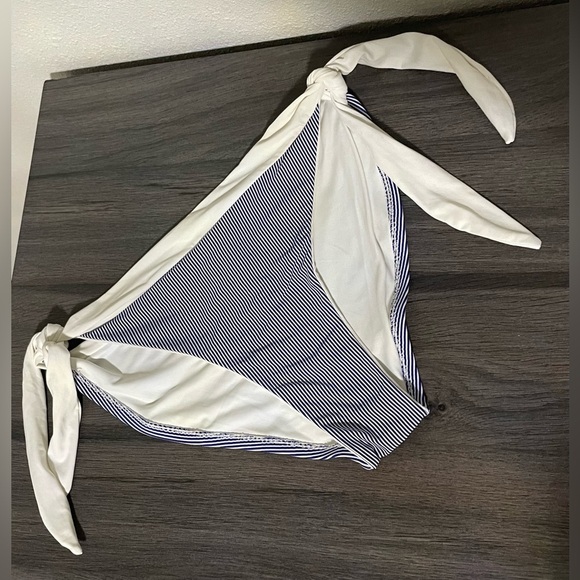 Vacanze Italiane Blue and White Embroidered Striped Halter Bikini - Picture 5 of 10